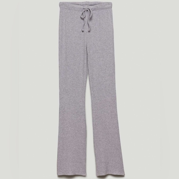 Aritzia Babaton The Group Grey Ribbed Knit Flare Lounge Pants XS - Picture 1 of 14
